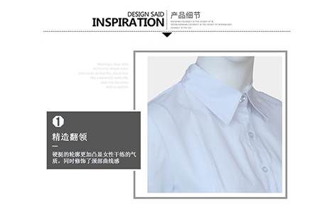 韶關(guān)純白關(guān)門領(lǐng)棉質(zhì)女士長(zhǎng)袖襯衫